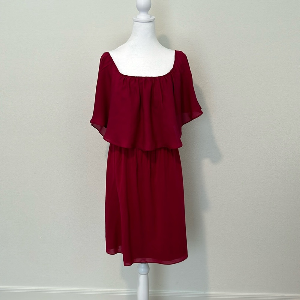 Alice + Olivia hot pink Off-Shoulder Ruffle Dress